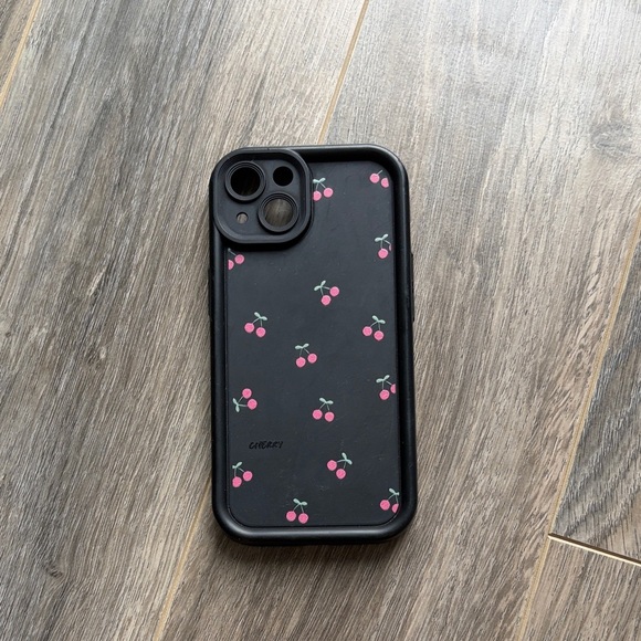 Other - Cherry Pattern Black Phone 13 Case